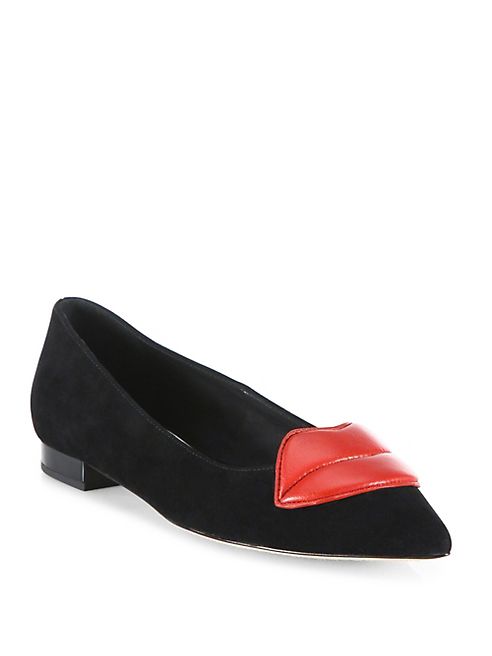 Alice + Olivia - Kaylee Lips Suede Ballet Flats