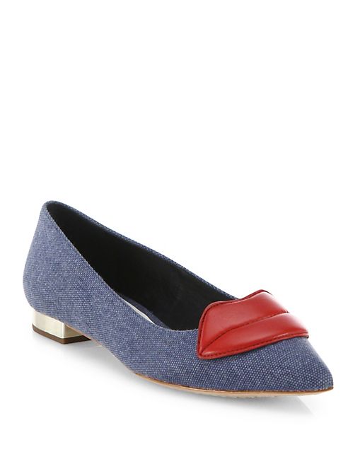 Alice + Olivia - Kaylee Lips Denim Flats