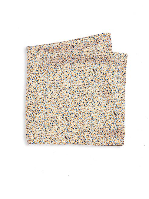 Saks Fifth Avenue Collection - Floral Printed Silk Pocket Square