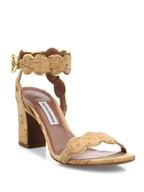 Tabitha Simmons - Cloud Scalloped Cork Block Heel Sandals