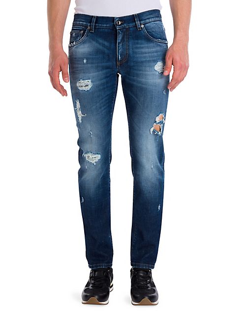 Dolce & Gabbana - Skinny-Fit Distressed Jeans