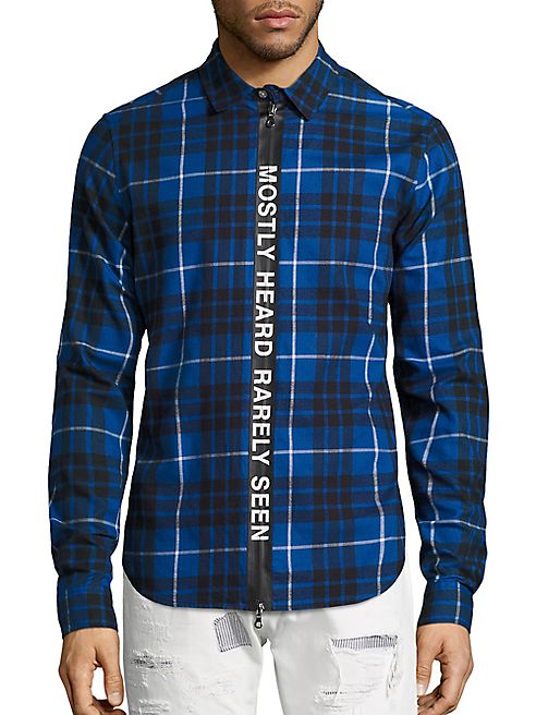 Mostly Heard Rarely Seen - Plaid Ticker Shirt