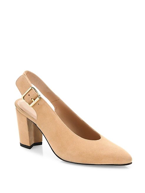 Stuart Weitzman - Lamella Suede Slingback Pumps