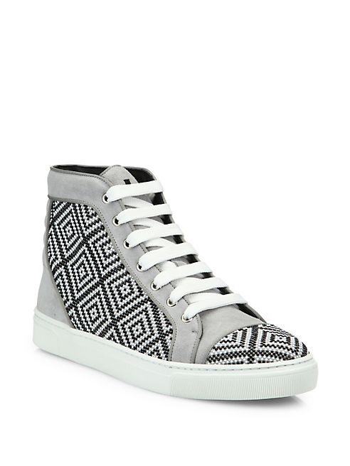 Louis Leeman - Crystal Accented Leather Sneakers