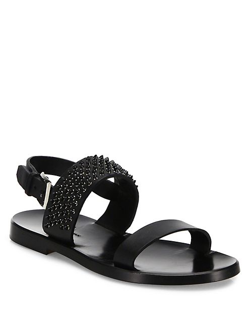 Louis Leeman - Studded Double Strap Leather Sandals