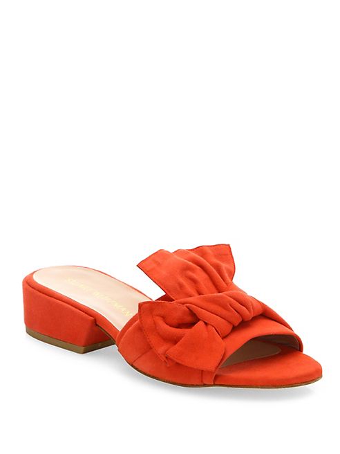 Stuart Weitzman - Giftwrap Bow Tie Suede Slides