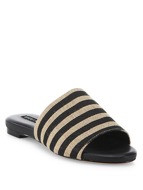 Alice + Olivia - Ramona Striped Raffia Slides