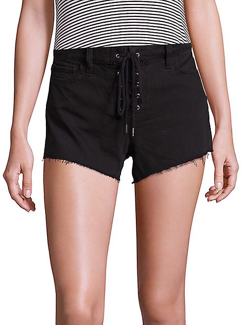 PAIGE - Iris Lace-Up Cut Off Shorts