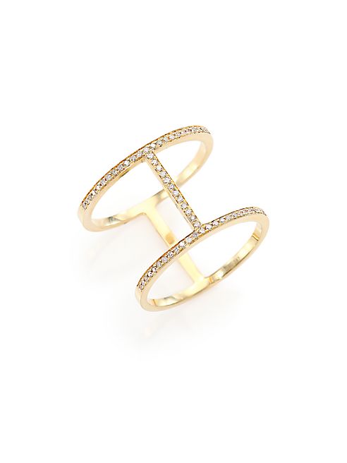 EF Collection - Diamond & 14K Yellow Gold Bar Ring