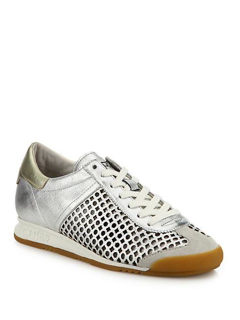 Ash - Spin Perforated Metallic Leather Sneakers