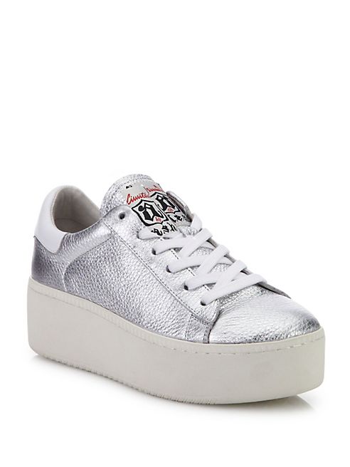 Ash - Cult Metallic Leather Platform Sneakers