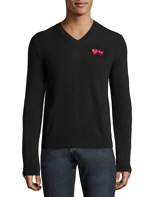 Comme des Garcons Play - Dual Signature Logo Wool Sweater