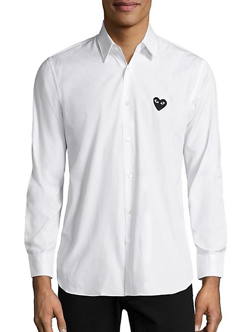 Comme des Garcons Play - Long Sleeve Signature Logo Button-Down Shirt