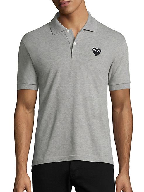 Comme des Garcons Play - Heathered Signature Logo Pique Polo