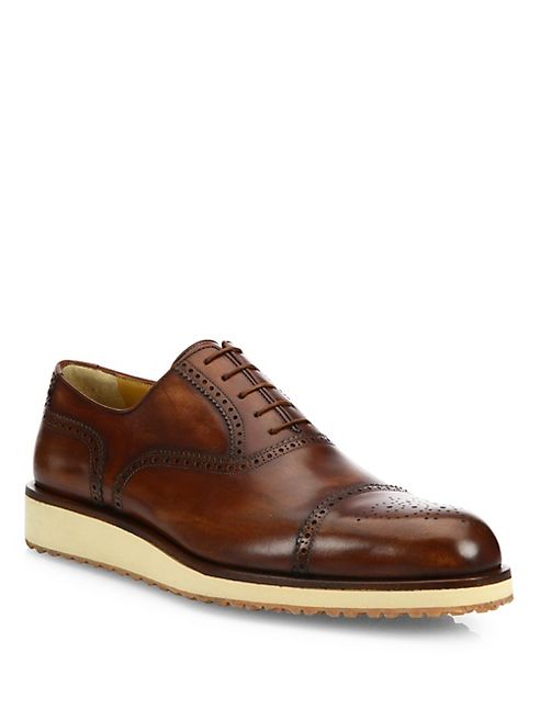 A. Testoni - Brogue Delave   Leather Oxfords