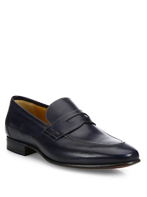 A. Testoni - Penny Slip-On Leather Loafers