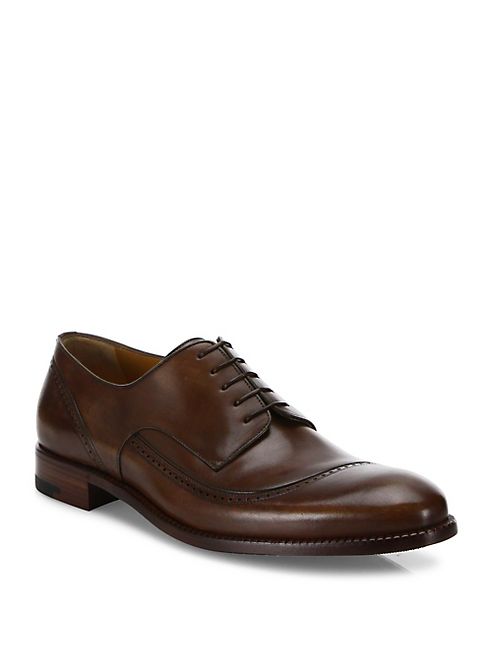 A. Testoni - Black Label Antiqued Cacao Delave Calf Derby Shoes