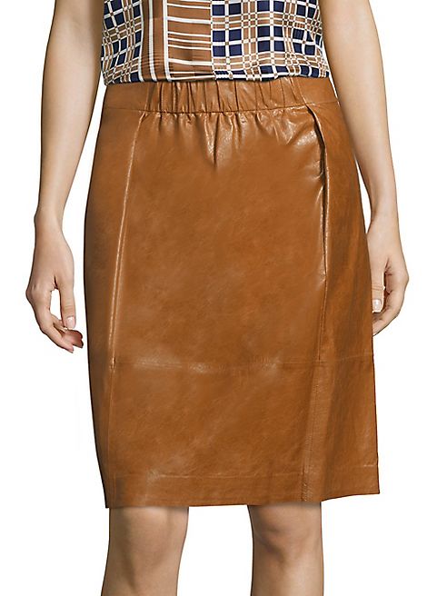 Lafayette 148 New York - Noellene Lacquered Leather Skirt