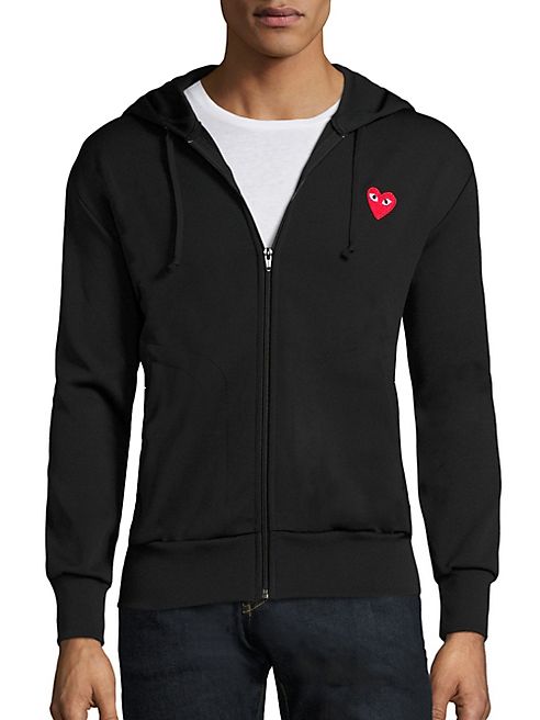 Comme des Garcons Play - Signature Logo Zip-Front Hoodie