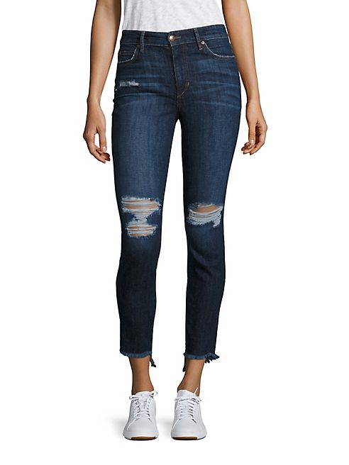 Joe's - Charlie High-Rise Distressed Step Hem Skinny Jeans