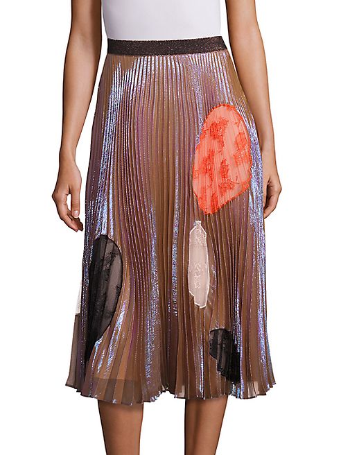 Christopher Kane - Metallic Pleated Cutout Skirt