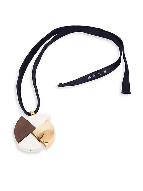 Marni - Quadrant Pendant Ribbon Knot Necklace