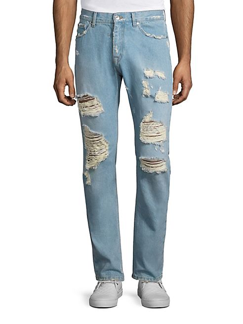 MSGM - Distressed Slim-Fit Jeans