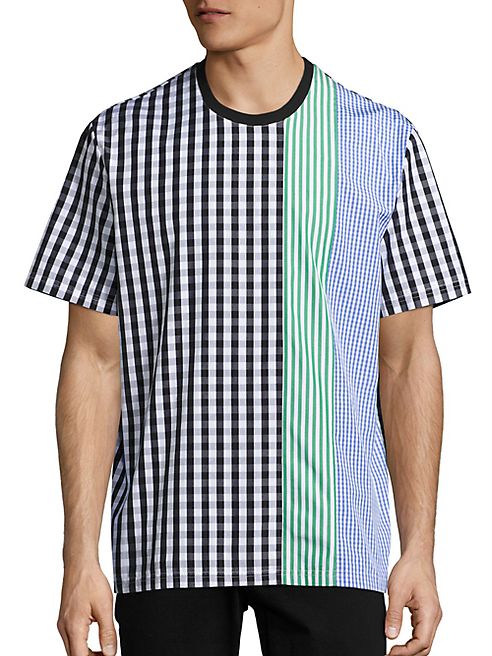 MSGM - Striped & Gingham Checked Tee