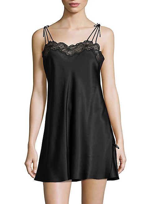 Oscar de la Renta Sleepwear - Lace Charmeuse Chemise