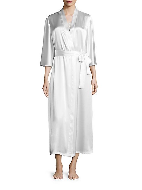 Oscar de la Renta Sleepwear - Ankle-Length Satin Robe