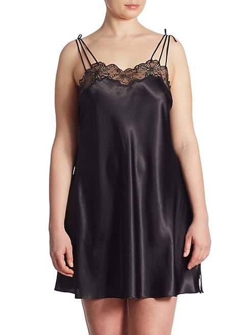 Oscar de la Renta Sleepwear - Lace Charmeuse Chemise