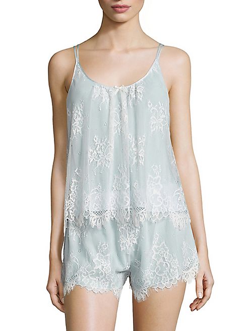 Oscar de la Renta Sleepwear - Scalloped Lace Shorts Sleep Set