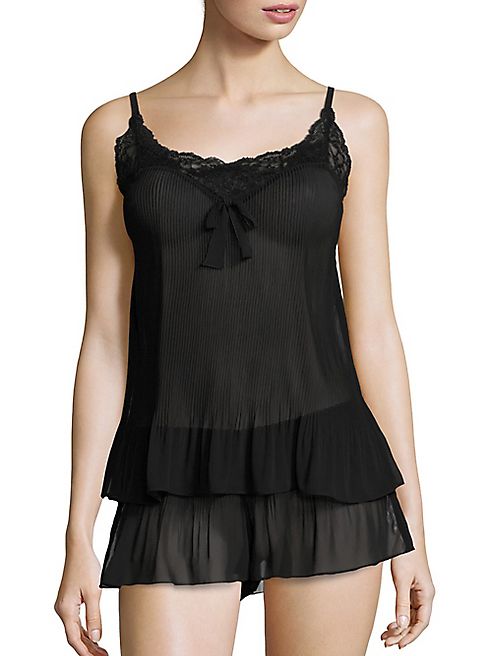 Oscar de la Renta Sleepwear - Pleated Georgette Pajama Set