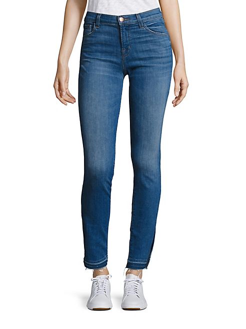 J BRAND - 811 Slit Raw Hem Skinny Jeans/Angelic