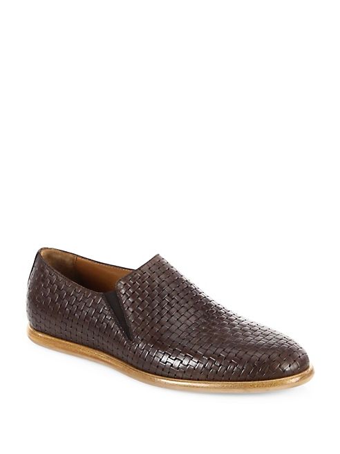 Aquatalia - Irwin Woven Leather Loafers