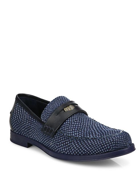 Jimmy Choo - Python-Printed Denim Loafers