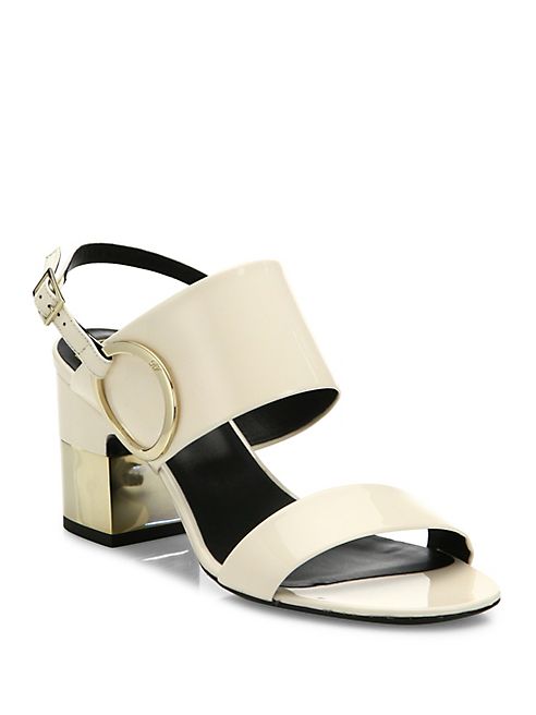 Roger Vivier - Podium Patent Leather Slingback Sandals