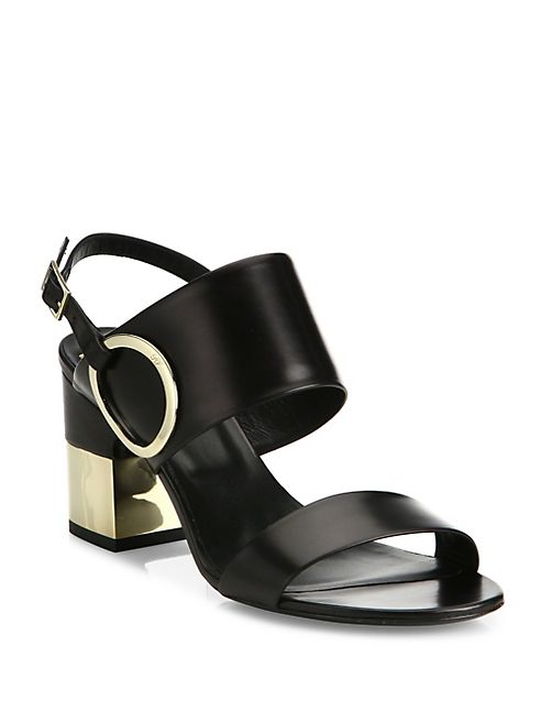 Roger Vivier - Podium Leather Slingback Sandals