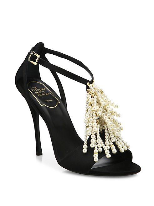 Roger Vivier - Faux Pearl Fringed Slingback Sandals