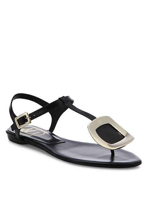 Roger Vivier - Leather Chips Thong Sandals