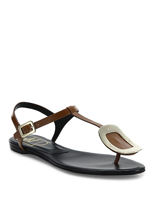 Roger Vivier - Leather Chips Thong Sandals