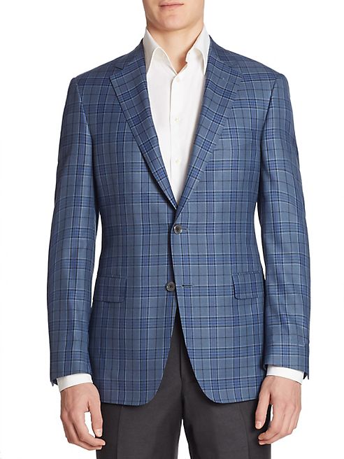 Saks Fifth Avenue Collection - Samuelsohn Classic-Fit  Plaid Wool Sportcoat