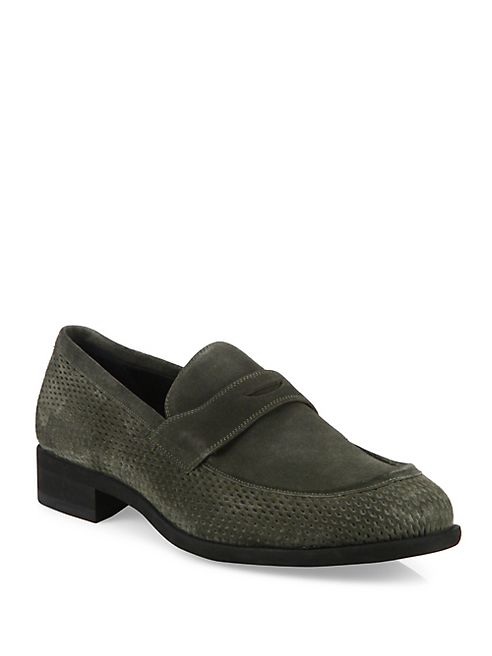 A. Testoni - Cacao Net Suede Loafers