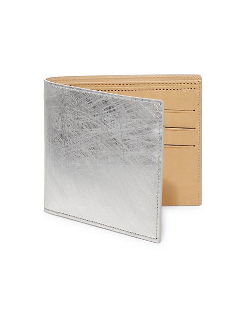 Maison Margiela - Scratched Metallic Leather Bifold Wallet