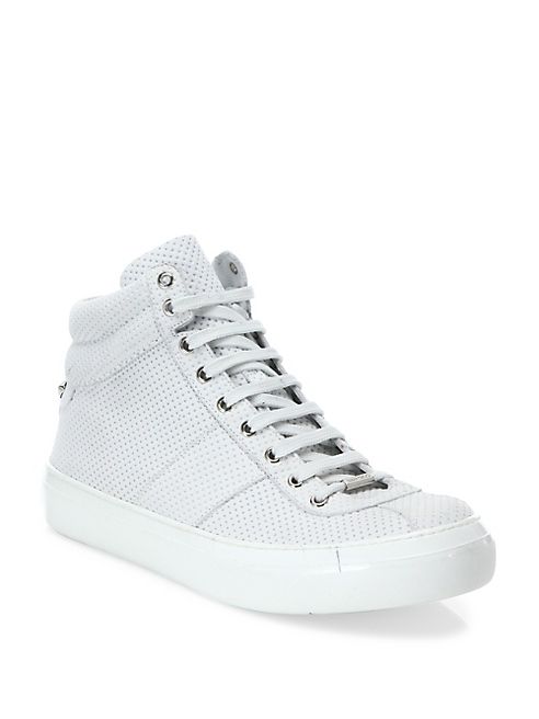 Jimmy Choo - Dot Embossed   Leather Sneakers