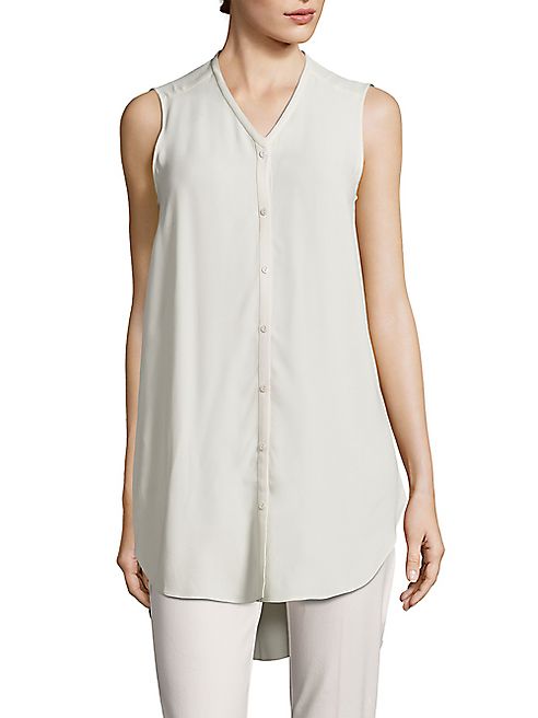 Eileen Fisher - Bone Silk Georgette Shirt