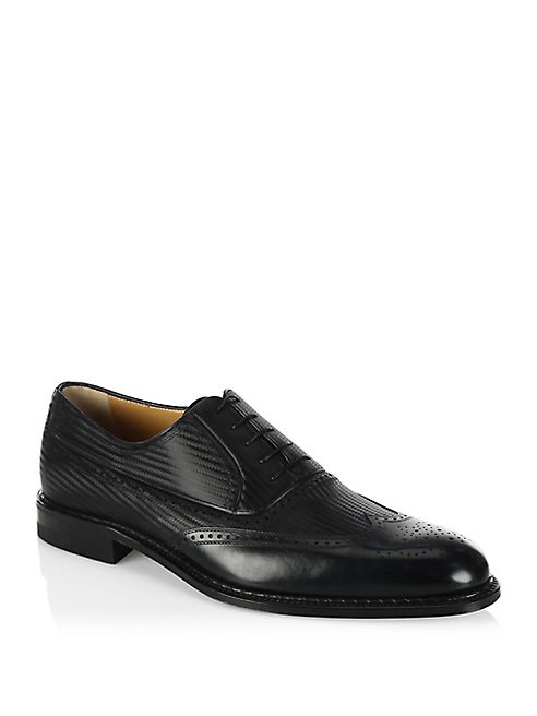 A. Testoni - Leather Lace-Up Oxfords