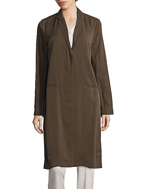 Eileen Fisher - Knee Length Twill Jacket