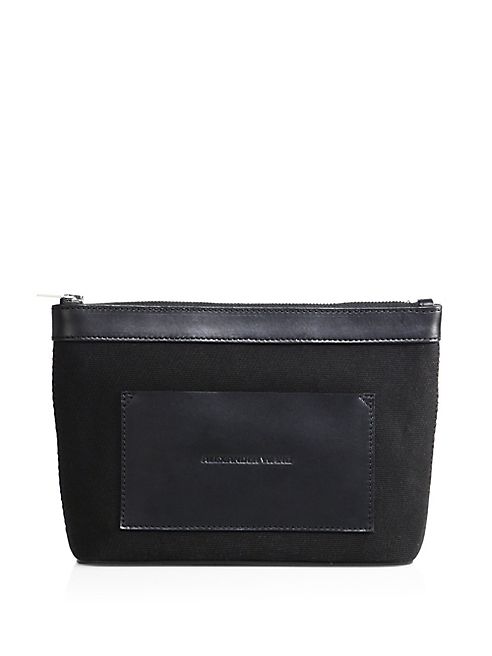 Alexander Wang - Zipped Canvas & Faux Leather Pouch