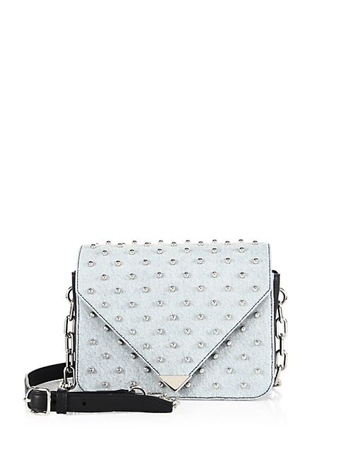 Alexander Wang - Prisma Envelope Small  Studded Denim Crossbody Bag